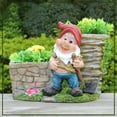 thumbnail image 1 of Hard Working Gnome with Shovel and Two Flower Pots, 1 of 1
