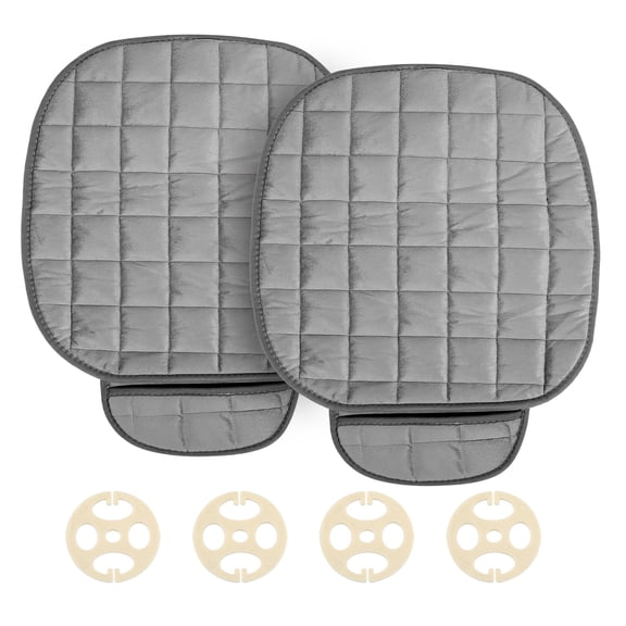 REGALWOVEN 2pcs Front Seat Cushion Universal Interior Seat Pad Mat with Breathable Plush for Automotive Car Gray