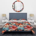 thumbnail image 3 of Designart "Exotic Tropical Floral Blend II" Pink Floral Bedding Covert Set - Cottage Bed Set With 1 Sham, 3 of 5
