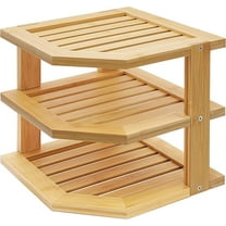 Bamboo corner dish rack