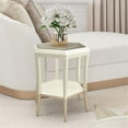 thumbnail image 3 of Michael Amini La Rachelle Hexagon Accent Table with Glass Top - Champagne Ivory, 3 of 8