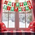 thumbnail image 2 of Merry Birthday Banner Cake Topper Christmas Birthday Party Decorations for Xmas Eve Winter Holiday Party Supplies, 2 of 5