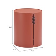 Bayu Side Table Brown End Table, Modern Style, Powder Coated Aluminum round shape tabletop, Aluminum, Outdoor Living