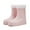 Pink, variant on Women Rain Boots Versatile Drawstring Mouth Padded Removable Thick Bottom Slip Rubber Shoes Women's Rubber Boots Brown 37