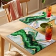 thumbnail image 4 of Modern Marble Placemats Set of 8 Teal Ombre Abstract Art Waves Texture Place Mats Indoor Wipeable Table Mats Washable Cloth Dining Table Placemats for Kitchen Holiday Party Home Decor 13x19 Inch, 4 of 9