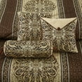 thumbnail image 5 of Lanco 7-Pieces Brown Navy Medallion Comforter Bedding Sets, King, 5 of 7