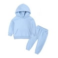 thumbnail image 4 of Kids Sweatsuit 2PC Long Sleeve Light Blue Tracksuit Pullover Hoodie and Jogger Pants Winter Clothes Girls Trendy Clothes12-13 Years Boys Girls Fashion, 4 of 4