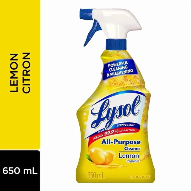 Lysol All Purpose Cleaner, Multi-surface cleaner trigger, Lemon, Powerful Cleaning & Freshening, 650 ml