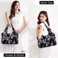 thumbnail image 7 of HAWEE Zippered Tote Bag Multi Pockets with Waterproof Umbrella Pocket Casual Shoulder Handbags and Mom Diaper Bags for Everyday, Hawaii Flower, 7 of 7