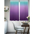 thumbnail image 3 of Turquoise Purple Sheer Curtains 72 inches Long 2 Panels Set Stripe Gradient Tiers Sheers Rod Pocket Small Window Short Curtains for Kitchen Cafe, Each 52" W x 72" L, 3 of 7