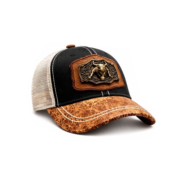 KNITE Gorra Trucker Hombre Toro Vaquera Herraje Metálico Estilo Rancho Buchona