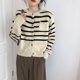 thumbnail image 3 of Suéter a rayas Dongdaemun coreano, abrigo, cárdigan para mujer, nuevo estilo holgado y holgado, ropa exterior de primavera y otoño, suéter de punto para mujer, 3 of 4