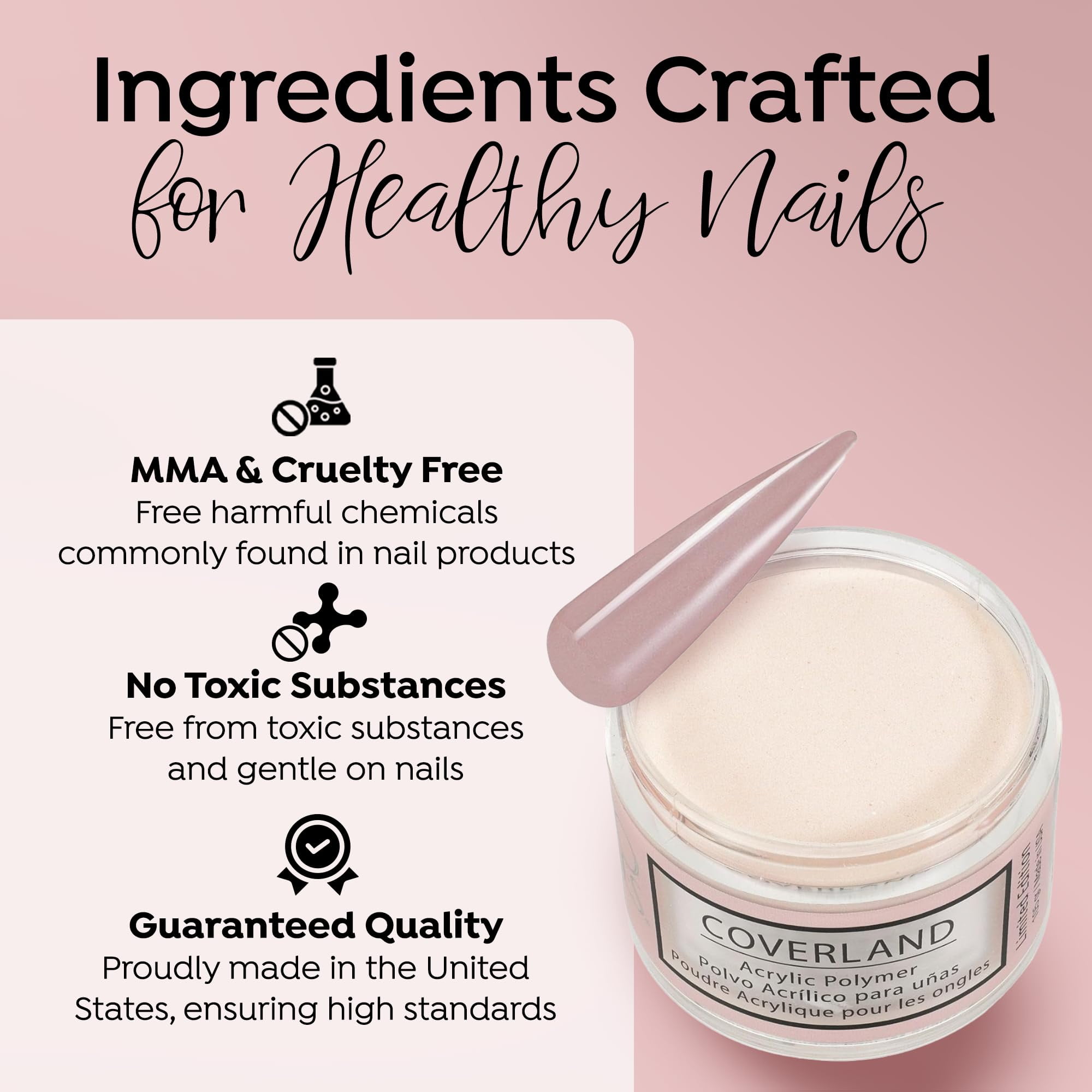 Tones Coverland Acrylic Nail Powder "Double Trouble" - Limited Edition Acrylic Powder for Nail Design, Sculpting, and Masking Nail Bed Imperfections - Professional Acrylic Nail Supplies (3.5 Oz)