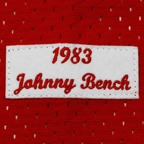 Mitchell & Ness MLB Kids Cincinnati Reds Johnny Bench 1983 Authentic Mesh BP Jersey Scarlet Red