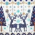 thumbnail image 6 of Orinice Reindeer Snowflakes Trees Round Table Cover Stain Resistant Washable Indoor Outdoor Tablecloth Kitchen Dining Wedding Parties 100% Polyester Fiber Christmas Theme 42-46, 6 of 8