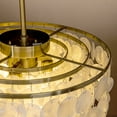 thumbnail image 4 of 3-Lights Antique Bronze Tiered Capiz Ceiling Light in Seashell Accents Chandelier, 4 of 8