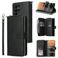 thumbnail image 1 of Feishell for Samsung Galaxy S23 Ultra (6.8 inch) Wallet Case for Women Men,Premium PU Leather Magnetic Clasp Zipper 9 Card Slots Folio Flip Holder Shockproof Purse Phone Case with Wrist Strap,Black, 1 of 8