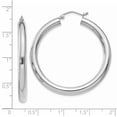 thumbnail image 3 of 14k White Gold 4mm Tube Hoop Earrings Round, 3 of 7