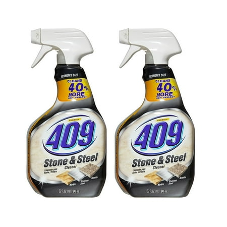 (2 Pack) Formula 409 Stone and Steel Cleaner, Spray Bottle, 32 (Best Cleaner For Black Granite Countertops)
