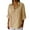 Khaki, variant on Pxxlle Casual 3/4 Length Sleeve Shirts for Women Plus Size Cotton Linen Shirt Loose Fit Button Up Lapel T Shirt Green XXXL