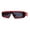 Red Black, variant on Womens Mod Flat Top Narrow Shield Exposed Side Lens Sunglasses White Black