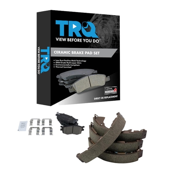 TRQ Front and Rear Brake Pads Ceramic Fits 2006-2011 Hyundai Accent 2006-2011 Kia Rio 2006-2011 Rio5