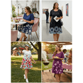 thumbnail image 6 of SHOWMALL Women's Plus Summer Dresses Short Sleeves Casual Midi Dress with Pockets 4X Black, 6 of 11