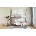thumbnail image 5 of EUROCO Twin House Bunk Bed with Drawers for Kids Room, Gray, 5 of 18