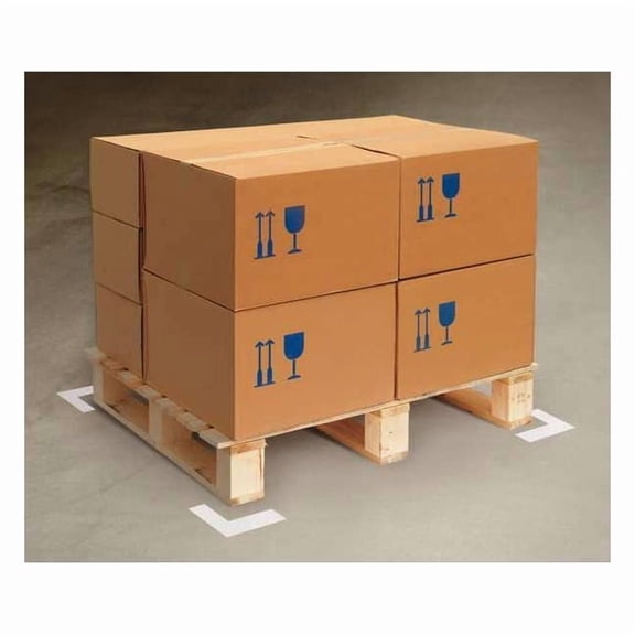 Mighty Line Floor Tape,White,2 inx6 in,L,PK100 ANGLEW