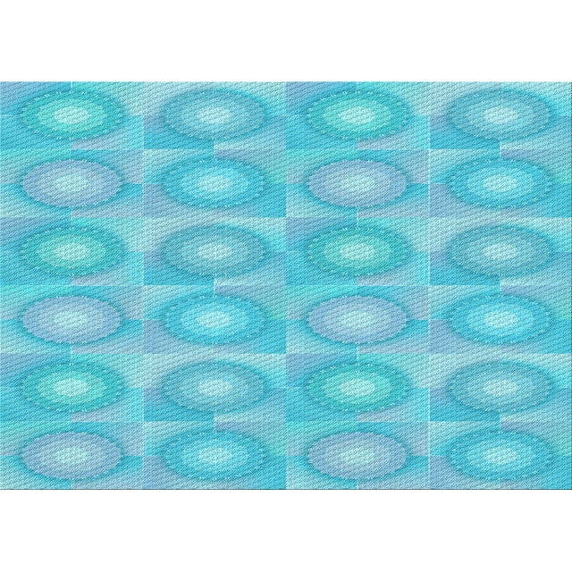 Ahgly Company Machine Washable Indoor Rectangle Transitional Bright Turquoise Blue Area Rugs, 2' x 5'