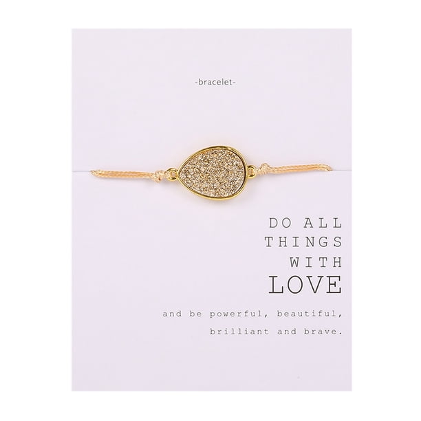 Pulseras para mujer, regalos para mujer, pulsera de papel tejido con piedra natural, pulsera decorativa, accesorios, pulsera tejida