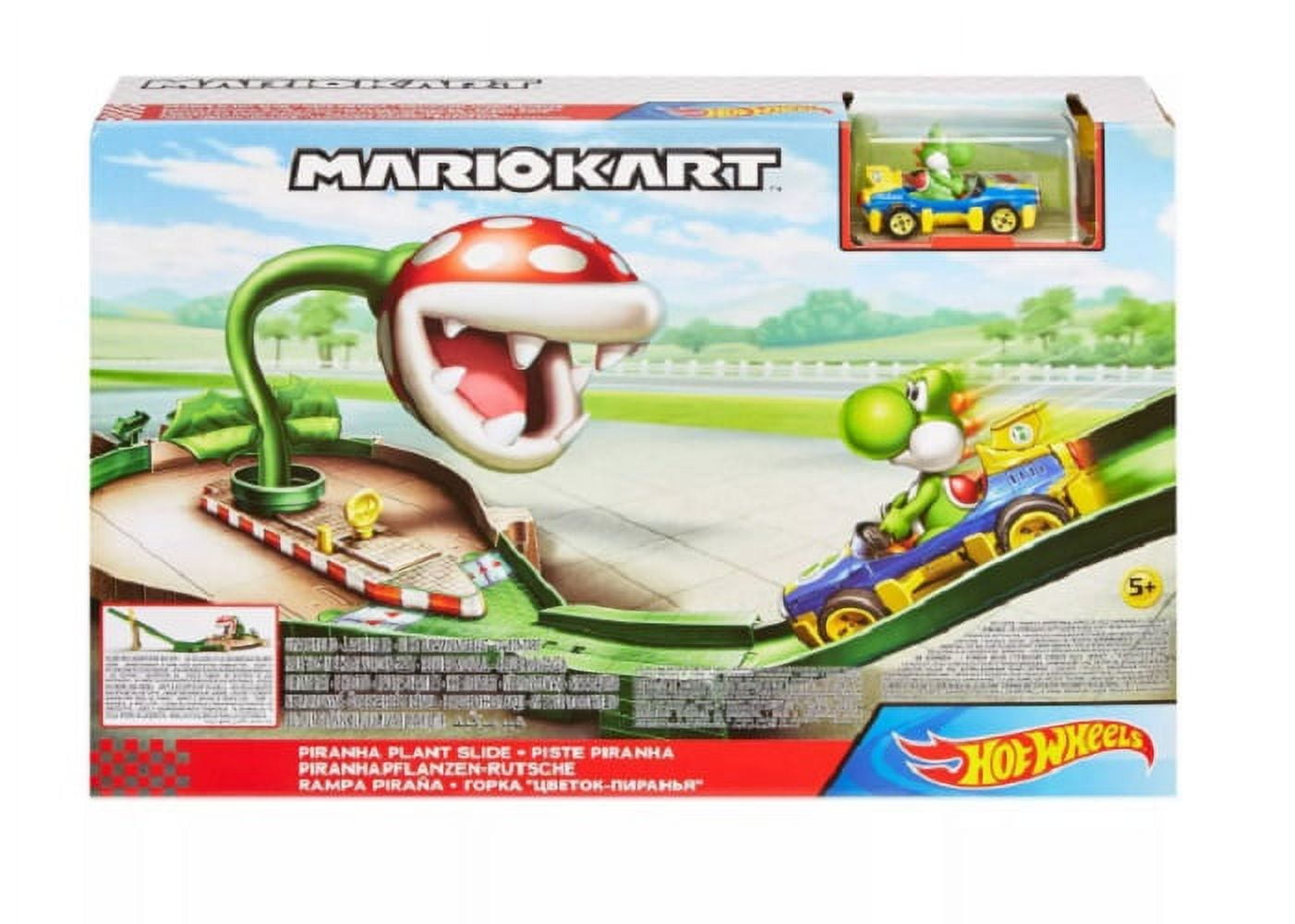 Hot Wheels Mario Kart Track Set - Piranha Plant Slide Track with Mario Kart  Vehicle and Nemesis 