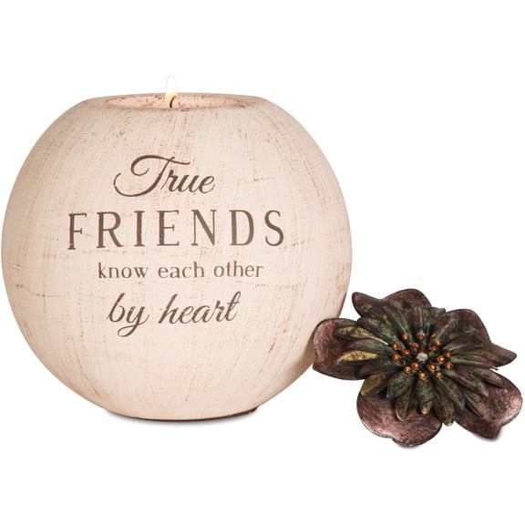 Pavilion Gift Company 19010 Light Your Way Terra Cotta Candle Holder, Friend, 5-Inch