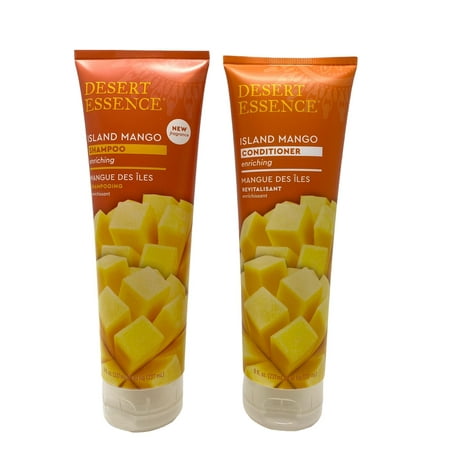 Desert Essence Island Mango Enriching Shampoo and Conditioner Set, 8 fl oz Each