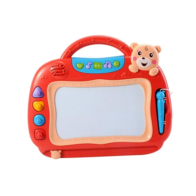 Tablero de dibujo para niños pequeño con 1 bolígrafo Tablero de dibujo para bebés 12.20x10.24 pulgadas de historia borrable para escribir rojo