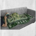 thumbnail image 6 of Afghan Soft Flannel Fleece Blanket, Oriental Culture Arrangement of Geometric Shapes Rhombuses and Circles Illustration, Cozy Plush for Indoor and Outdoor Use, 50" x 70", Multicolor, by Ambesonne, 6 of 6