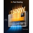 thumbnail image 2 of 24in Portable Electric Wall Heater, 1500W Space Heater with Adjustable Temperature, 24H Timer, Remote Control, 3 Heating Mode, Child Lock, 2 of 8