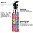 thumbnail image 3 of Yayeee 20oz Insulated Water Bottle Double Wall Stainless Steel with Flip Straw Lid, Vibrant Leaves Pattern, 3 of 7