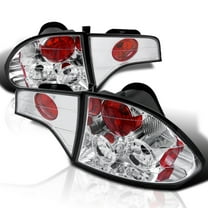 Spec-D Tuning Chrome Housing Clear Lens Tail Lights Compatible with 2006-2011 Honda Civic Sedan 4 Door, Left   Right Pair Assembly