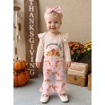 thumbnail image 3 of Cjfdfy Newborn Baby Girl Thanksgiving Outfit Print Long Sleeve Romper Flare Pants And Headband Three-piece Set Funny Homemade Rolls Fall Winter Clothes, 3 of 9