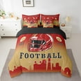 thumbnail image 2 of jejeloiu American Football City Bedding Comforter Set,7 Pieces,San Francisco Full Bedding Set,Rugby Helmet Fitted Sheet Flat Sheet For Boys,Lightweight Room Decoration Reversible, 2 of 7
