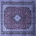 thumbnail image 1 of Ahgly Company Machine Washable Indoor Square Medallion Blue Traditional Area Rugs, 4' Square, 1 of 4