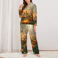 thumbnail image 2 of Kdxio Butterflies In Flower Field Women's Pajama Sets Long Sleeve Button Down Sleepwear Nightwear Soft Pjs Lounge Sets-X-Large, 2 of 7