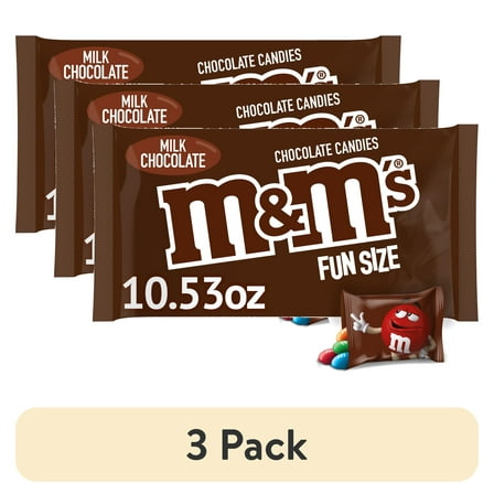 (3 pack) M&M's Fun Size Milk Chocolate Candy - 10.53 oz Bag