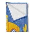 thumbnail image 2 of Yellow Submarine Soft Flannel Fleece Blanket, Boy and Girl Children with Dog in Submarine Colorful Cartoon Illustration, Cozy Plush for Indoor and Outdoor Use, 50" x 70", Multicolor, by Ambesonne, 2 of 5