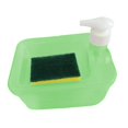 thumbnail image 1 of Dispensador de jabón y estropajo rectangular con bomba para bar y cafetería Verde, 1 of 9