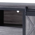 thumbnail image 3 of Barn Style 1 Drawer TV Stand with Sliding Door, Distressed Gray and Black- Saltoro Sherpi, 3 of 5