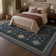 thumbnail image 2 of TURCURNO Black 6x9 Area Rug, Vintage Boho Medallion Living Room Rug Washable Non Slip Low Pile Rug Distressed Rug Indoor Retro Carpet for Bedroom Dining Room Office, 2 of 11