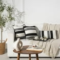 thumbnail image 5 of MAGOLIFE Indoor 12x20 In Black&White&Gray Soft Horiz Stripes Wool Farmhouse Decorative Throw Pillow Cover Boho Accent Neutral Textured Cushion Pillow Case for Living Room Couch Bed Sofa Home, 5 of 10
