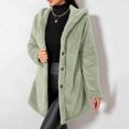 thumbnail image 2 of Enjoytime Fleece Jacket Women Fall Winter Button Down Hooded Teddy Coat Soft Warm Casual Mid Length Long Sleeve Outerwear, 2 of 7